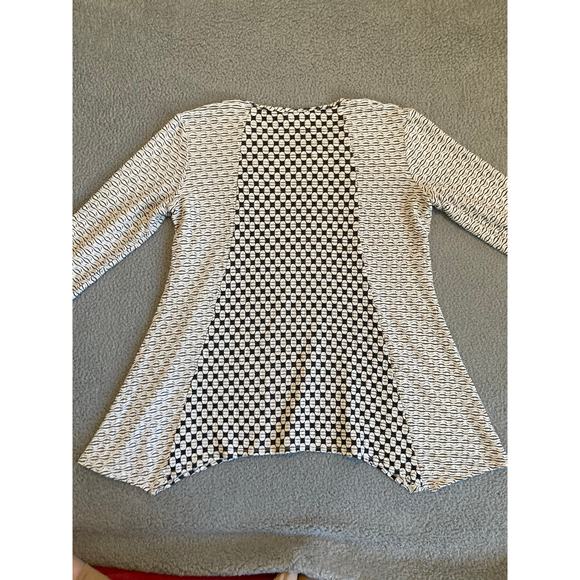 Tianello Ashton Tunic Top XL Knit Jersey White Black Boho Beach Steve Barraza - Picture 5 of 16